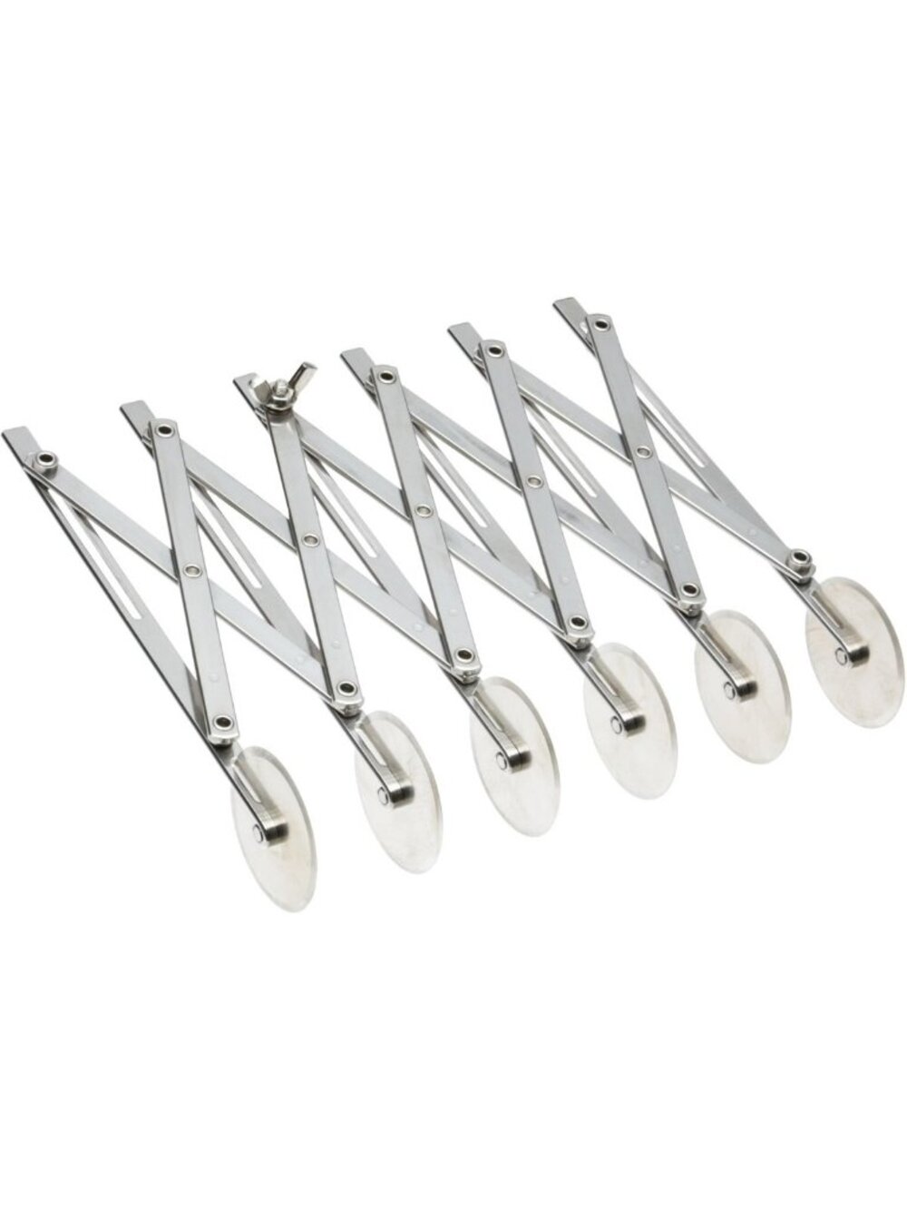 Stainless Steel 6-Wheel Pastry Cutter - 2 1/8 Inch Dough & Cookie Tool